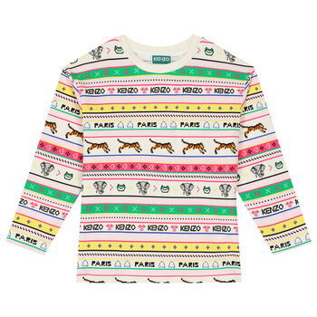 Girls Multi-Coloured Striped T-Shirt